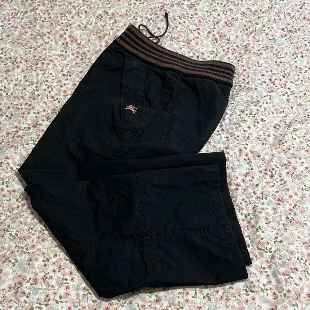 Burberry Blue Label Exercise Pants with Brown-Trim Elastic Waist
